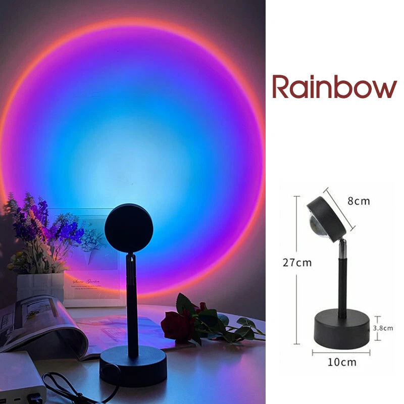 Afterglow Romantic Sunset Projection Lamp - LED Floor & Rainbow Night Light